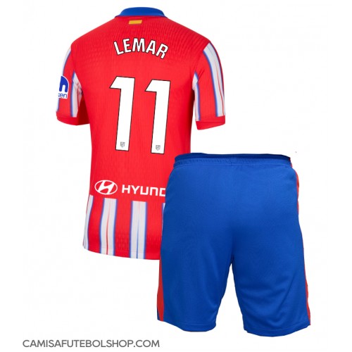 Camisa de time de futebol Atletico Madrid Thomas Lemar #11 Replicas 1º Equipamento Infantil 2024-25 Manga Curta (+ Calças curtas)